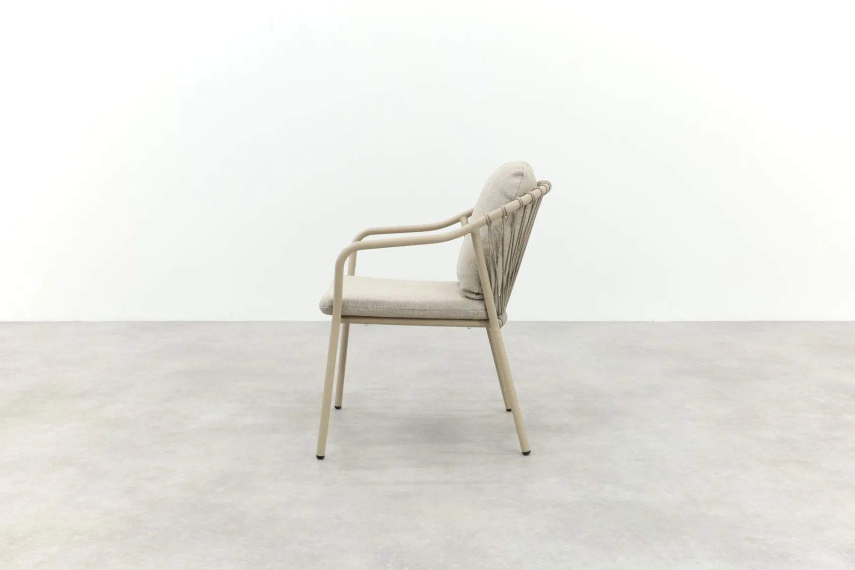 Pisa/Prado 4-persoons ronde dining tuinset Ø130 cm. - Latte