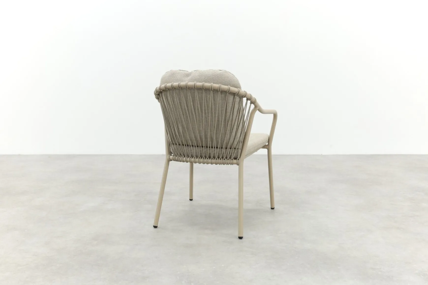 Pisa/Prado 4-persoons ronde dining tuinset Ø130 cm. - Latte