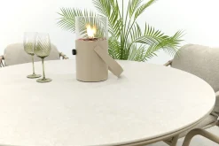 Pisa/Rodez 4-persoons tuinset Ø120 cm. - Latte