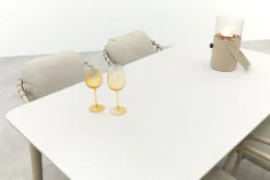 Pisa/Sofia rope dining tuinset voor 4 personen 160x90 cm. - Latte