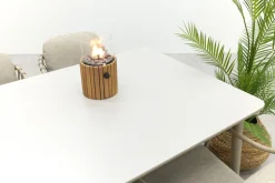 Pisa/Sofia rope dining tuinset voor 6 personen 220x100 cm. - Latte