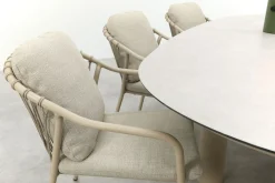 Pisa/Taste Denia 6-persoons organische tuinset 240x105 cm. - Latte