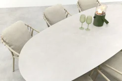 Pisa/Taste Denia 6-persoons organische tuinset 240x105 cm. - Latte