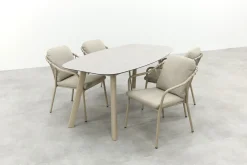 Pisa/Taste Manolo Deens ovale 4-persoons tuinset 180x95 cm. - Latte