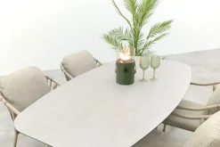 Pisa/Taste Manolo Deens ovale 4-persoons tuinset 180x95 cm. - Latte
