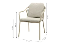 Pisa/Taste Manolo Deens ovale 4-persoons tuinset 180x95 cm. - Latte