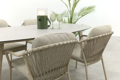 Pisa/Taste Manolo Deens ovale 4-persoons tuinset 180x95 cm. - Latte