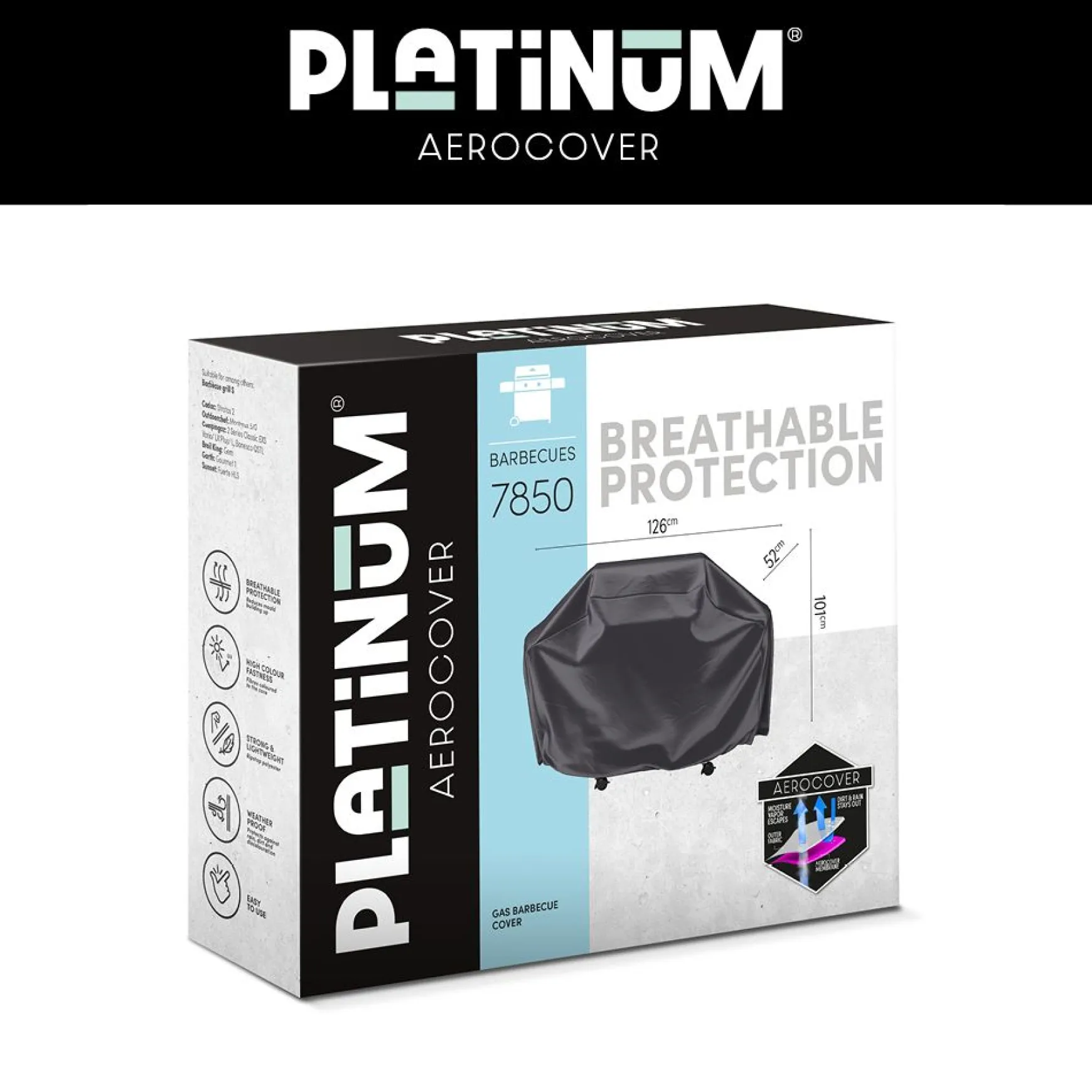 Platinum Aerocover barbecue hoes - 126x52x101 cm.
