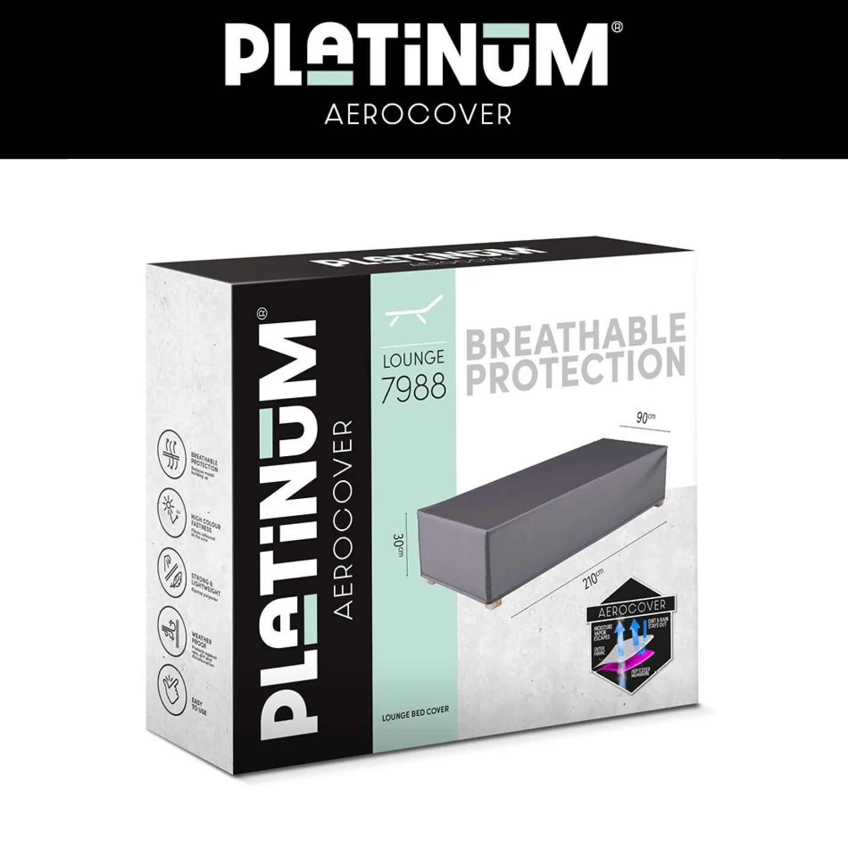 Platinum Aerocover ligbedhoes 210x90x30 cm.