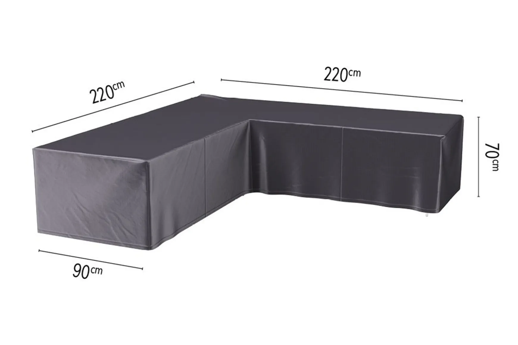 Platinum Aerocover loungesethoes L-vorm 220x220 cm.