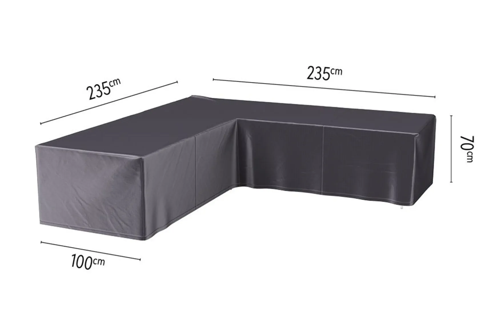 Platinum Aerocover loungesethoes L-vorm 235x235 cm.