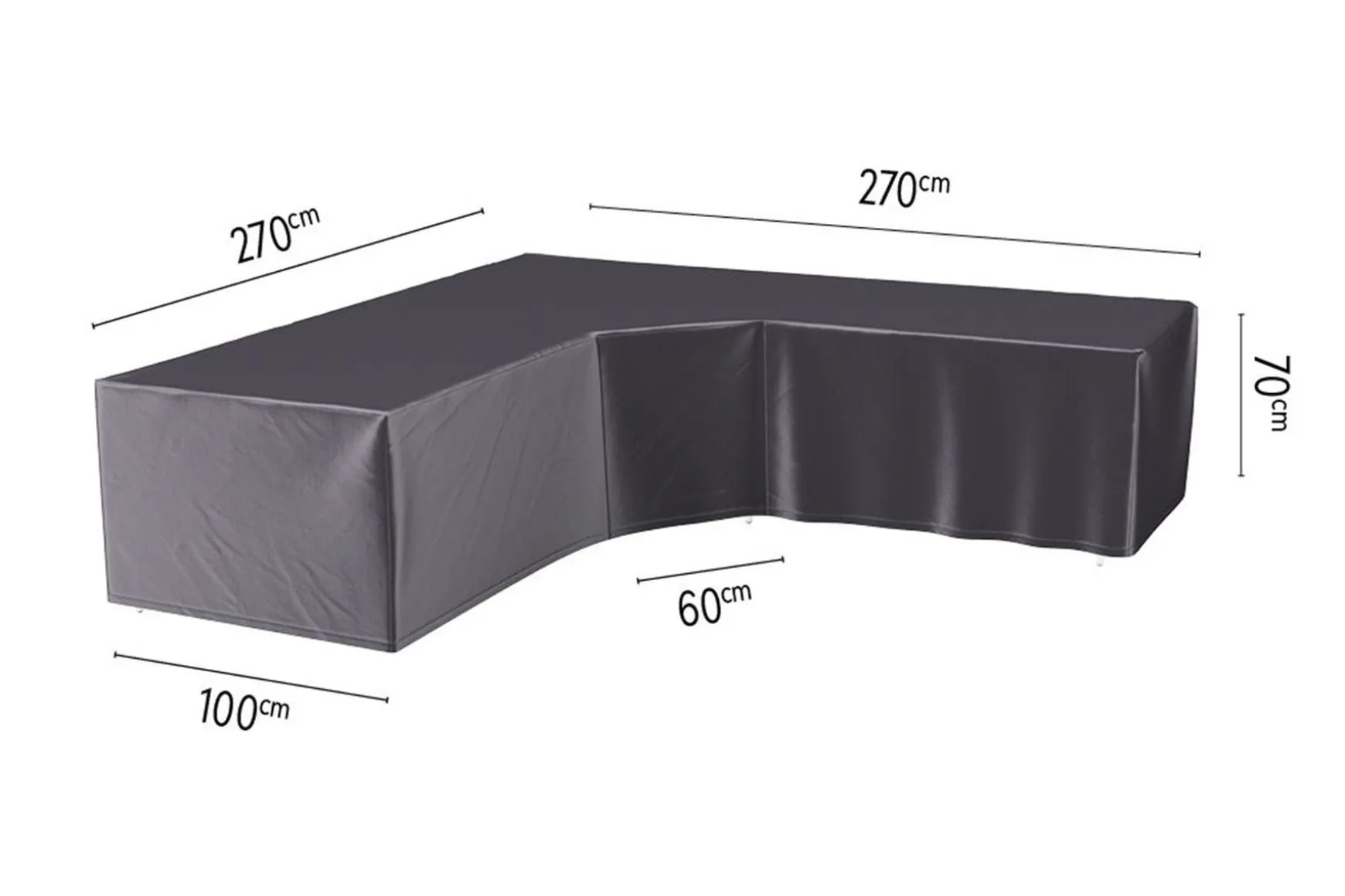 Platinum Aerocover loungesethoes 270x270 cm - L-vorm trapeze