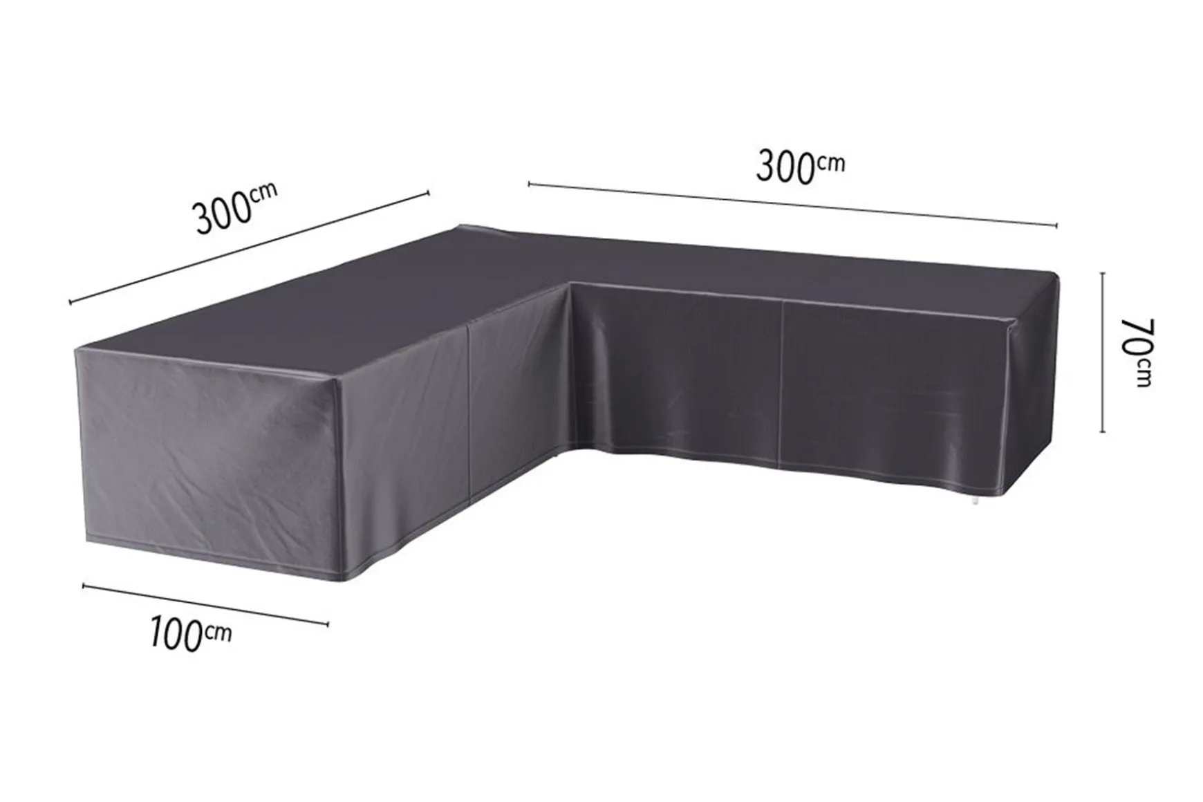 Platinum Aerocover loungesethoes L-vorm 300x300 cm.