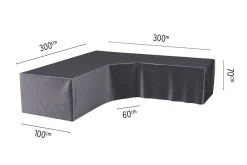 Platinum Aerocover loungesethoes 300x300 cm - L-vorm trapeze