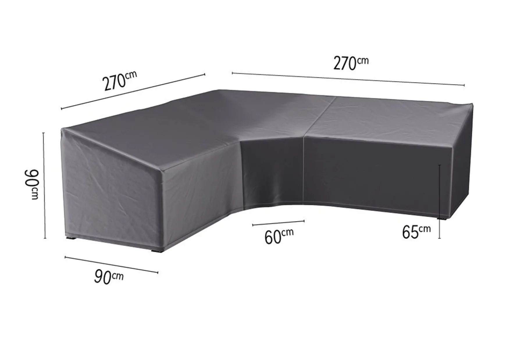 Platinum Aerocover loungesethoes 270x270x90x65 cm - L- vorm trapeze