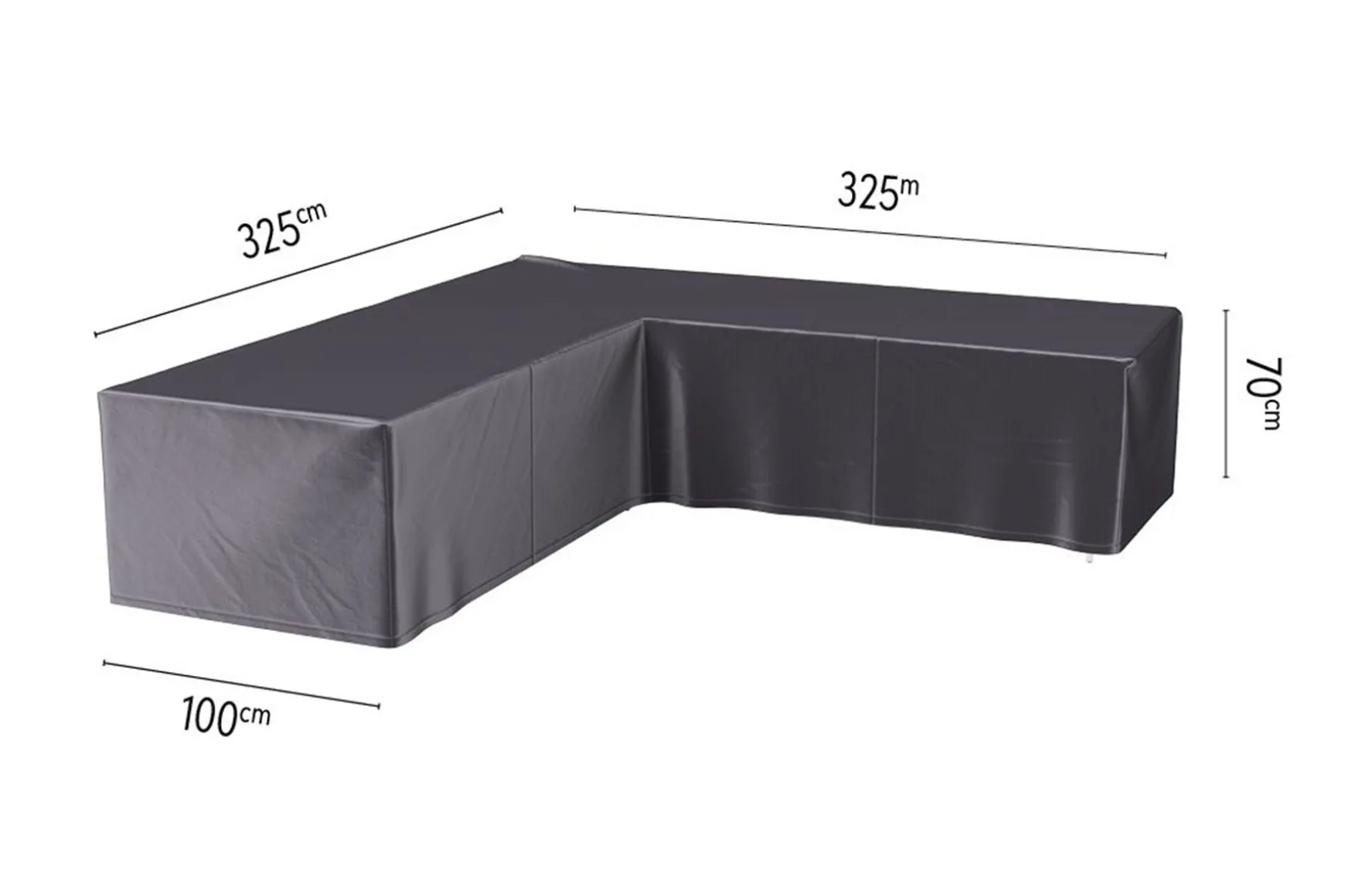 Platinum Aerocover loungesethoes L-vorm 325x325 cm.