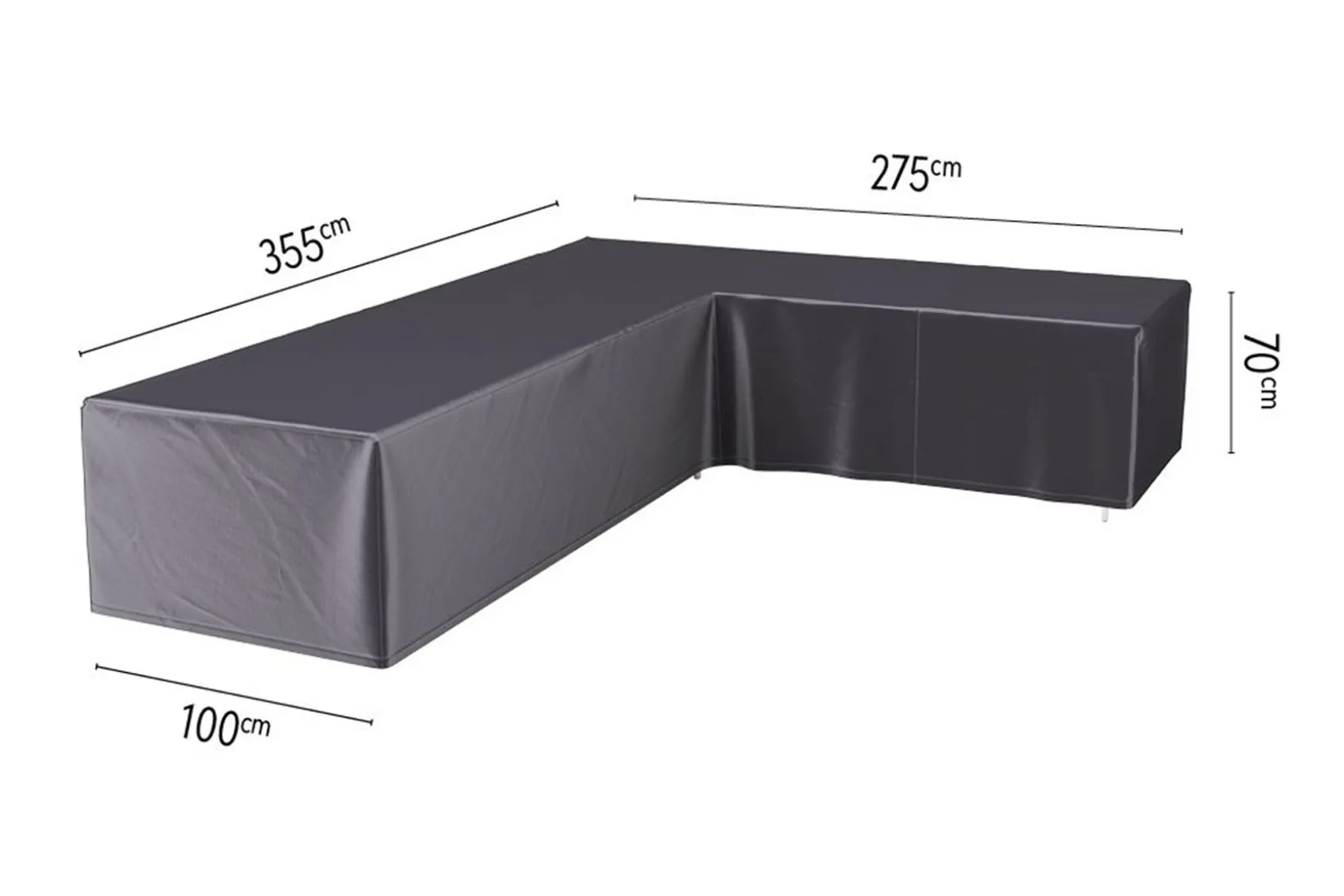 Platinum Aerocover loungesethoes L-vorm 355x275 cm - Rechts