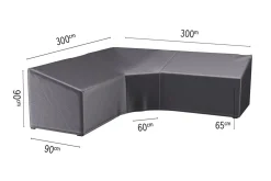 Platinum Aerocover loungesethoes 300x300x90x65 cm - L-vorm trapeze