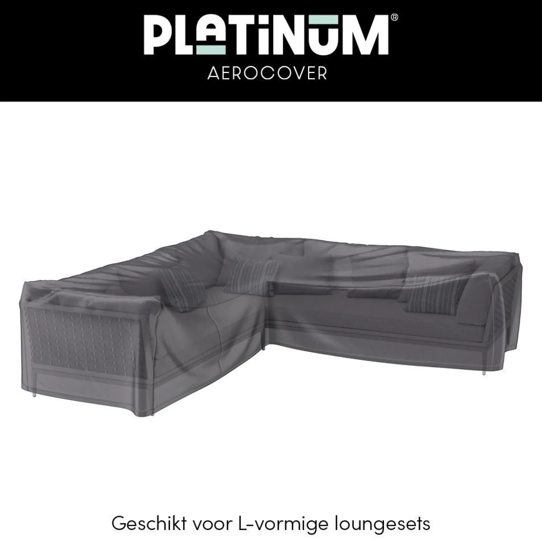 Platinum Aerocover L vormige loungesethoes 370x370x70h cm.
