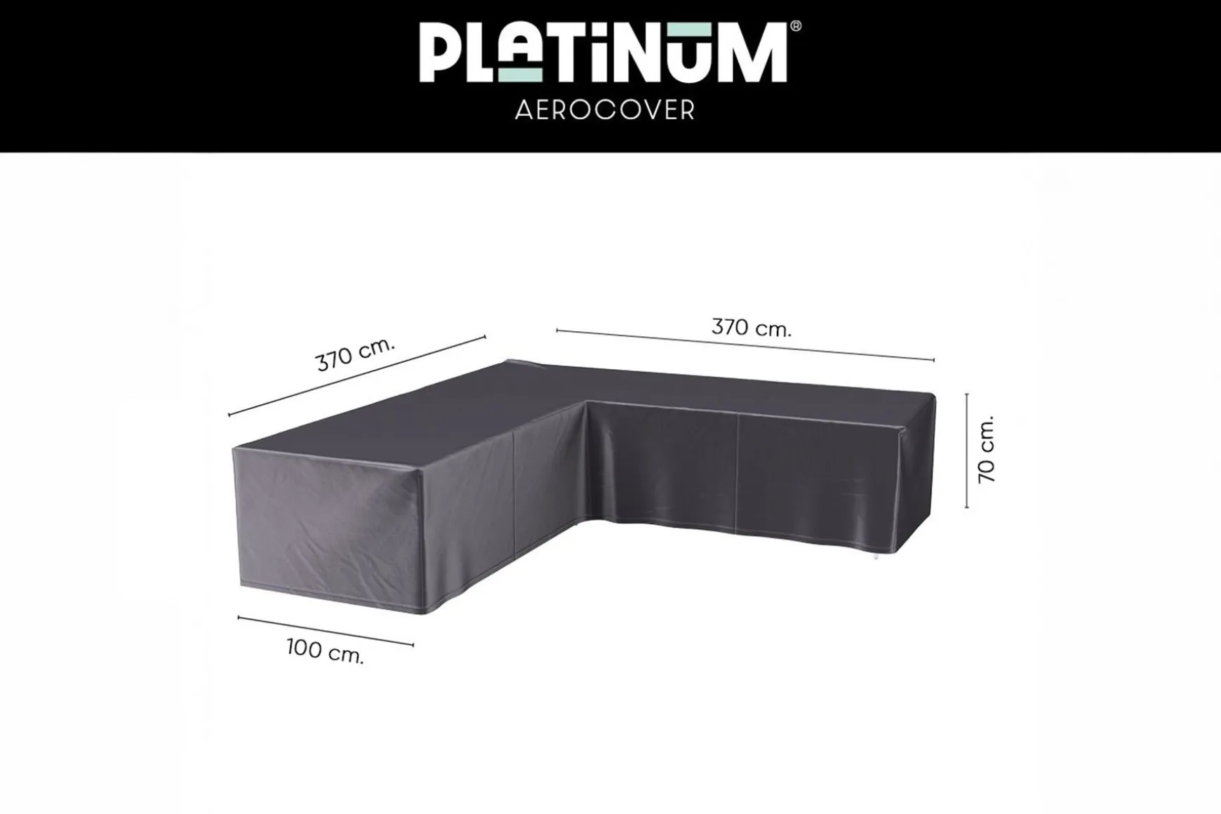 Platinum Aerocover L vormige loungesethoes 370x370x70h cm.
