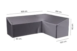 Platinum Aerocover L-vorm loungesethoes 305x255x100xh65/90 cm. - Rechts