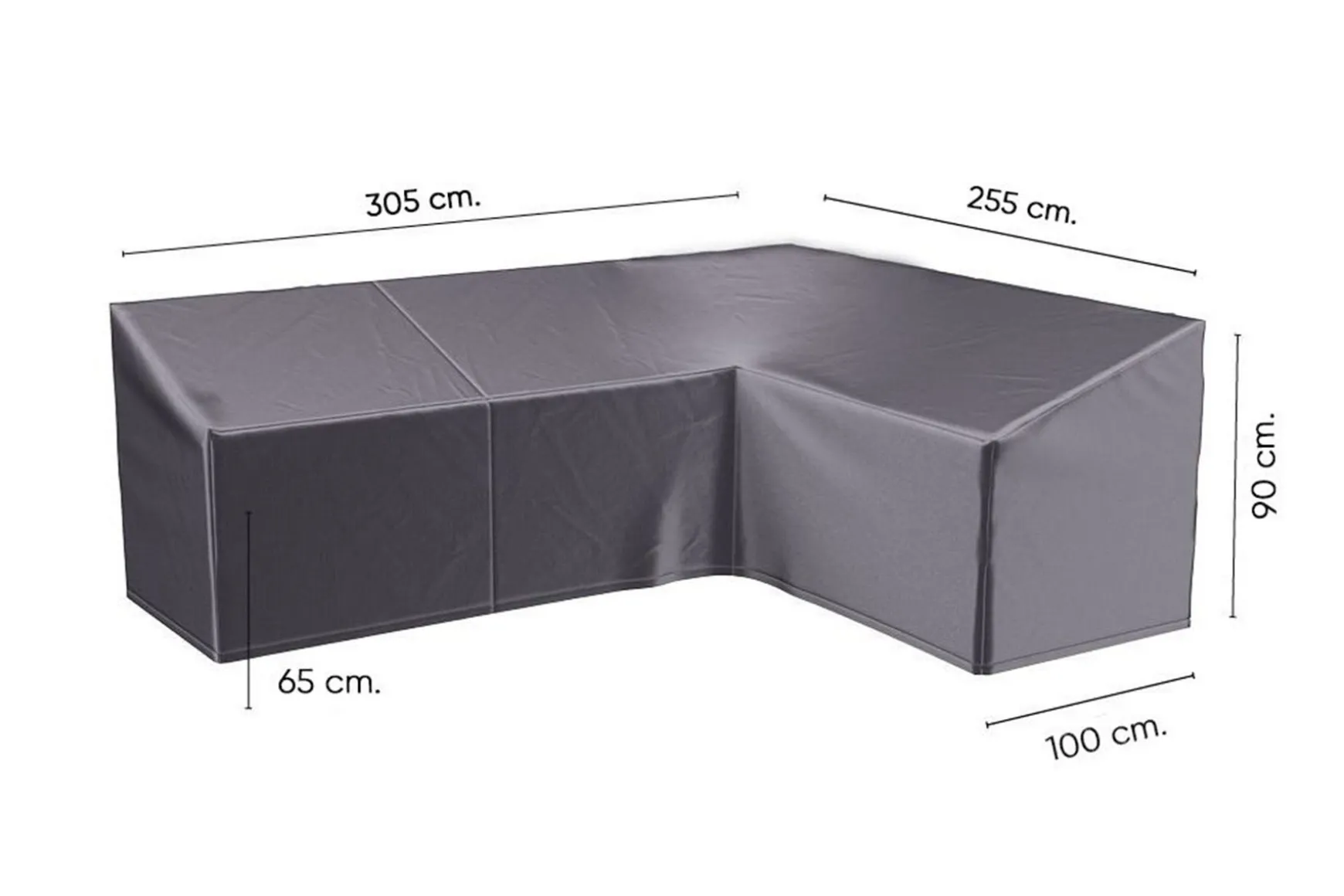 Platinum Aerocover L-vorm loungesethoes 305x255x100xh65/90 cm. - Rechts