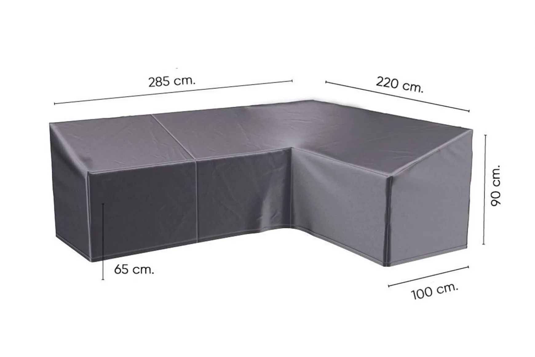 Platinum Aerocover L-vorm loungesethoes 285x220x100xh65/90 cm. - Rechts