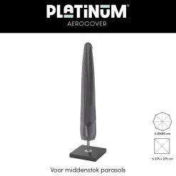 Platinum Aerocover parasolhoes voor stokparasol - 215x30/40 cm.