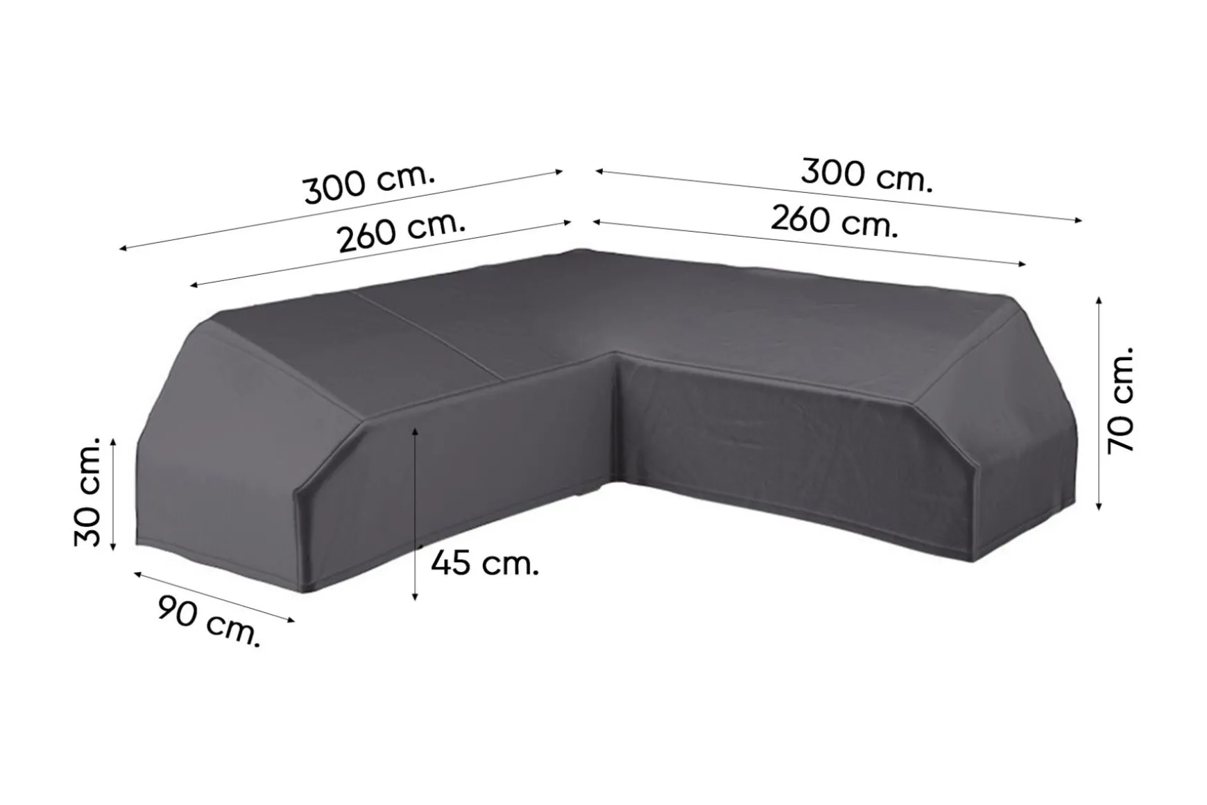 Platinum Aerocover platform loungesethoes 300x300 cm.