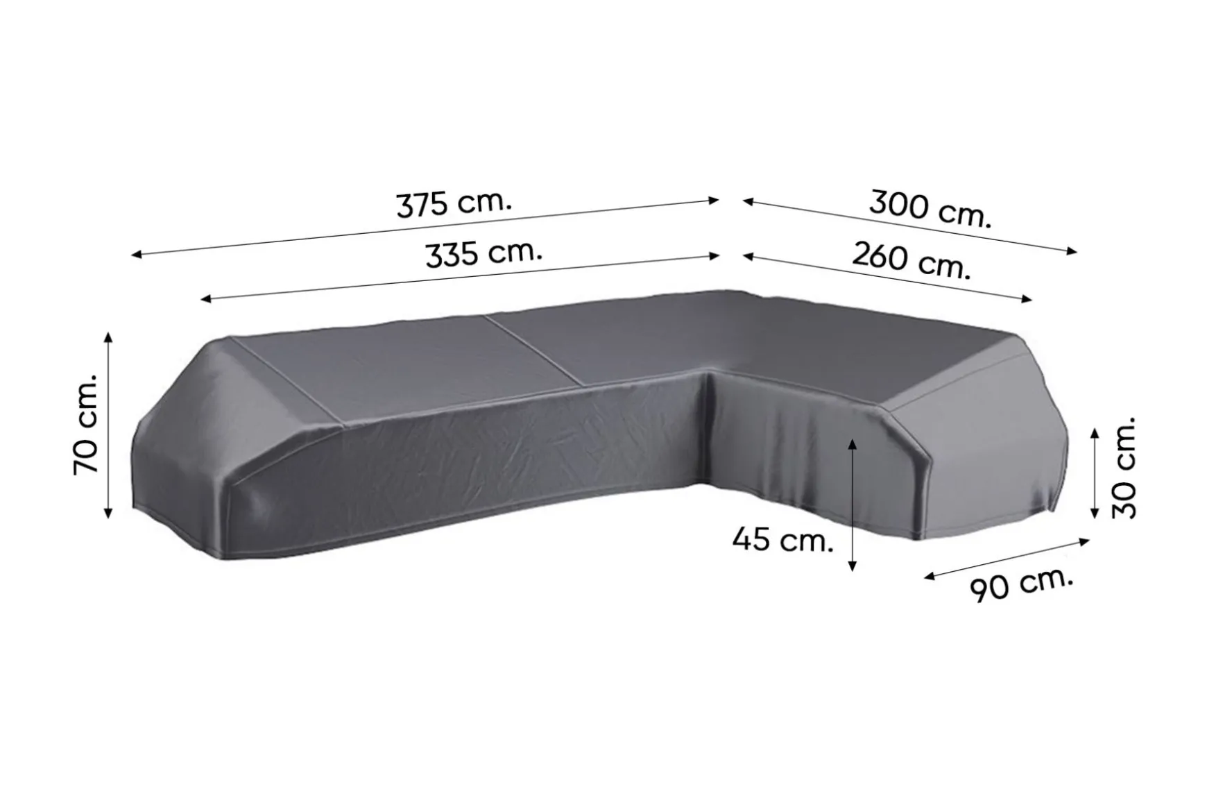 Platinum Aerocover platform loungesethoes 375x300 cm - Rechts