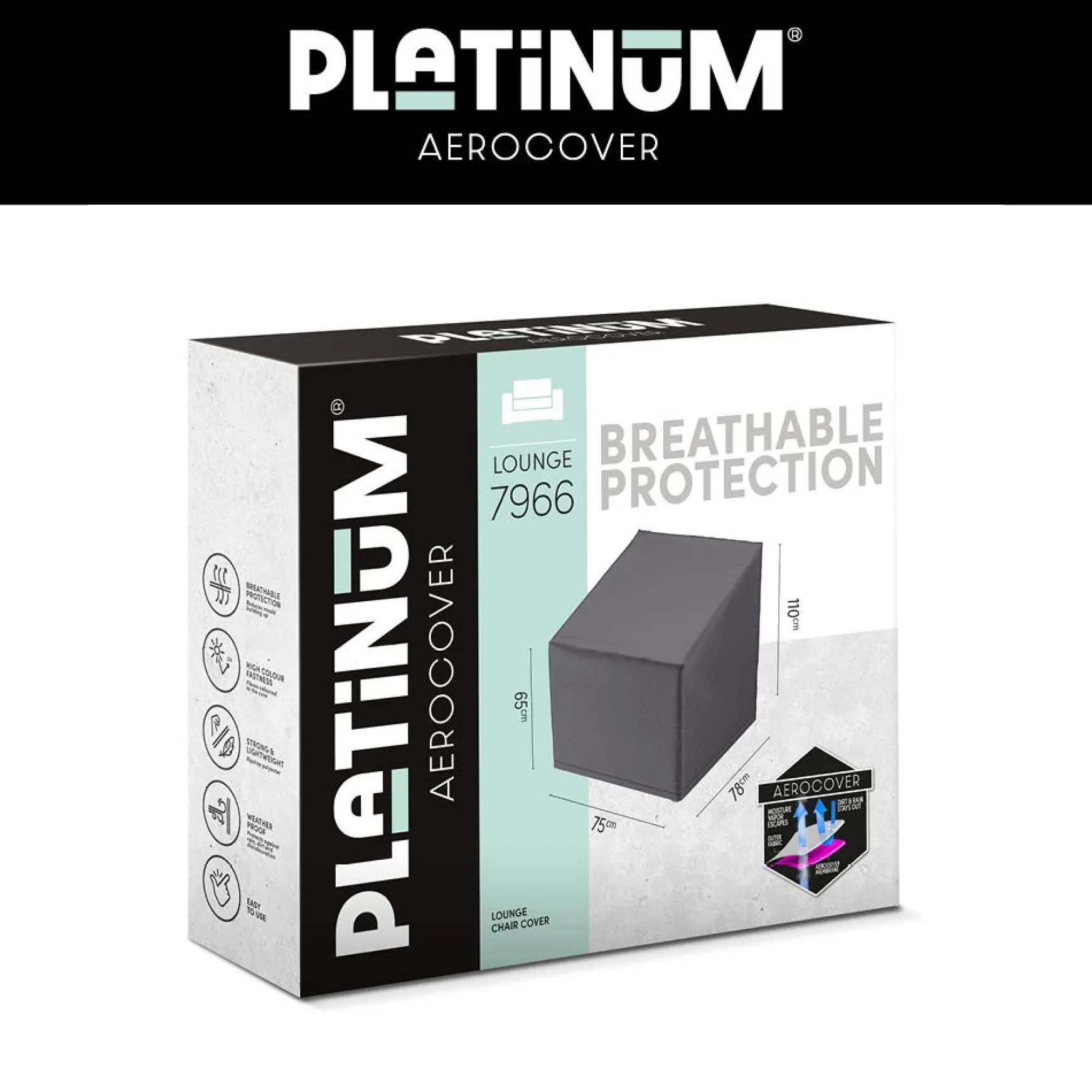 Platinum Aerocover tuinstoelhoes 75x78 cm. XL