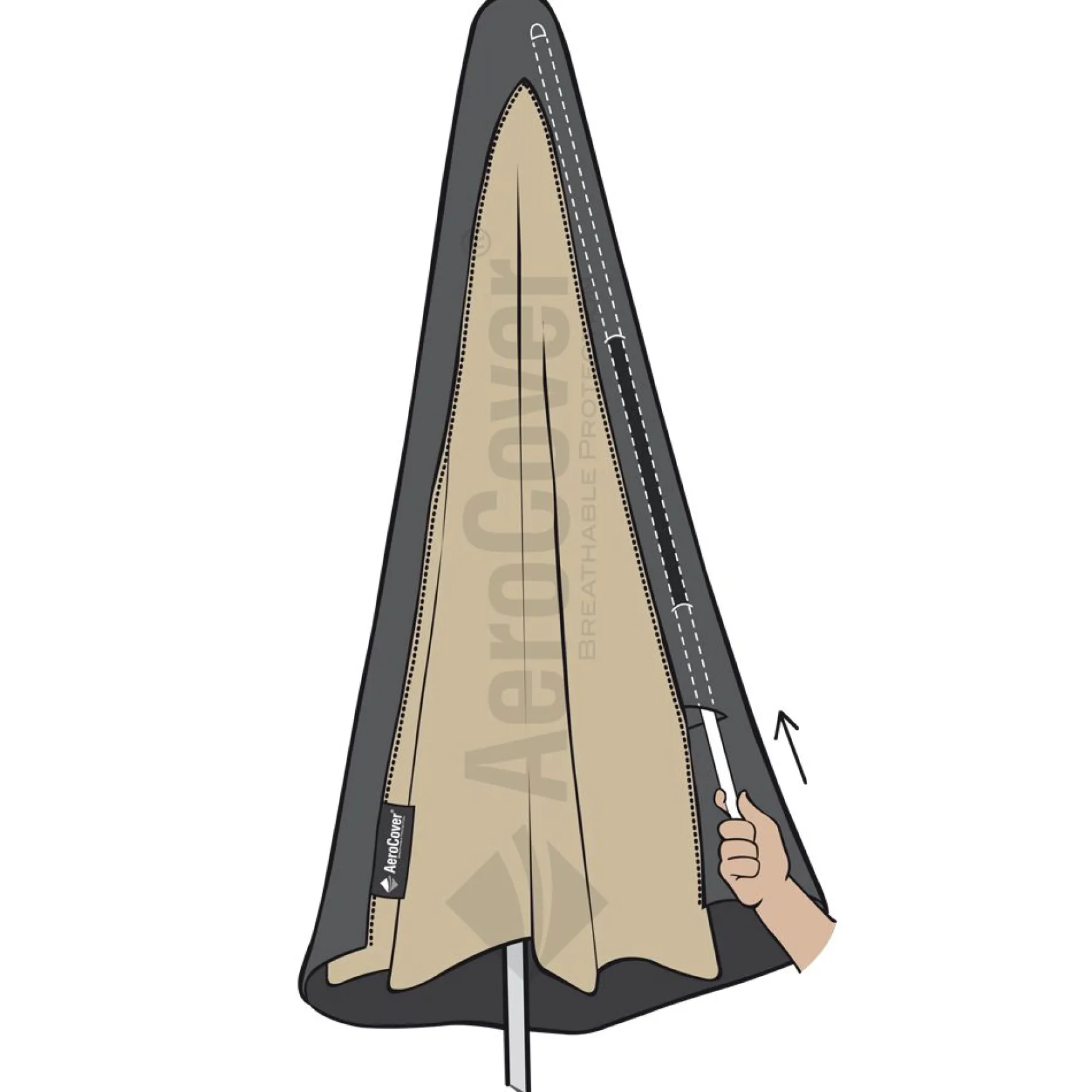 Platinum Aerocover zweefparasolhoes 250x85 cm.