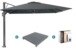 Platinum Beaufort Premium 3,2x3,2 m - Faded Black met voet en hoes