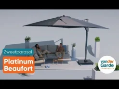 Platinum Beaufort zweefparasol premium 3,2x3,2 m. - Sandstone Champagne