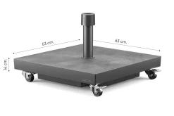 Platinum Ceramica verrijdbare vulbare parasolvoet 40 kg - Antraciet