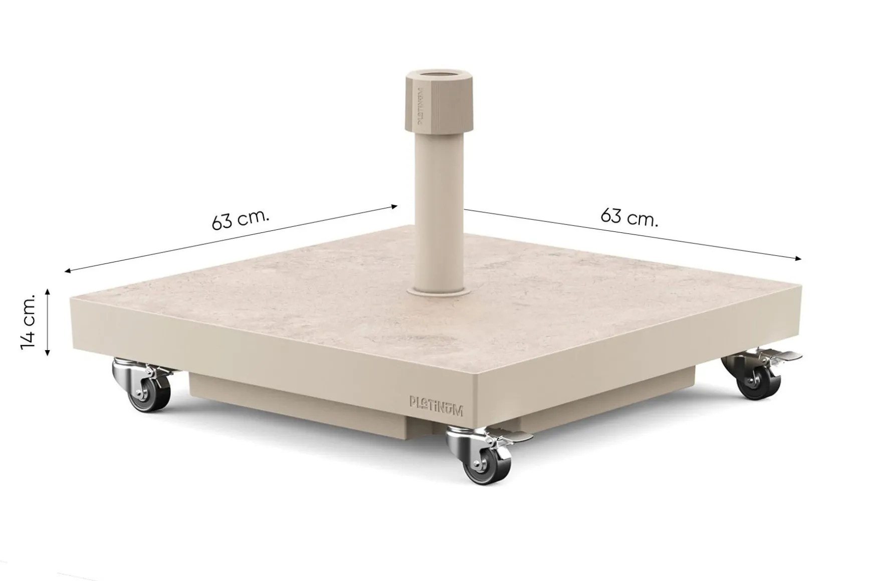 Platinum Ceramica verrijdbare vulbare parasolvoet 40 kg - Sandstone