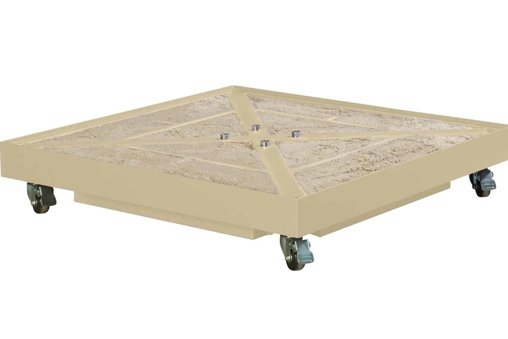 Platinum Challenger parasol Premium T2 3x3 m - Champagne Sandstone - met vulbare parasolvoet en hoes