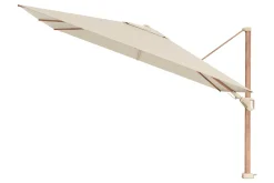 Platinum Challenger parasol Premium T2 2,6x3,5 m. - Champagne Teak - met ingraafvoet en hoes