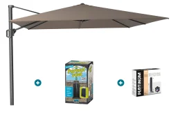 Platinum Challenger Premium T1 3x3 m - Havana Taupe met ingraafvoet en hoes