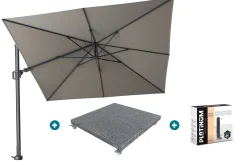 Platinum Challenger Premium T2 3x3 m - Manhattan Grey met voet en hoes