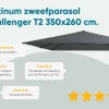 Platinum Challenger Premium T2 3.5x2.6 m - Manhattan Grey met voet en hoes