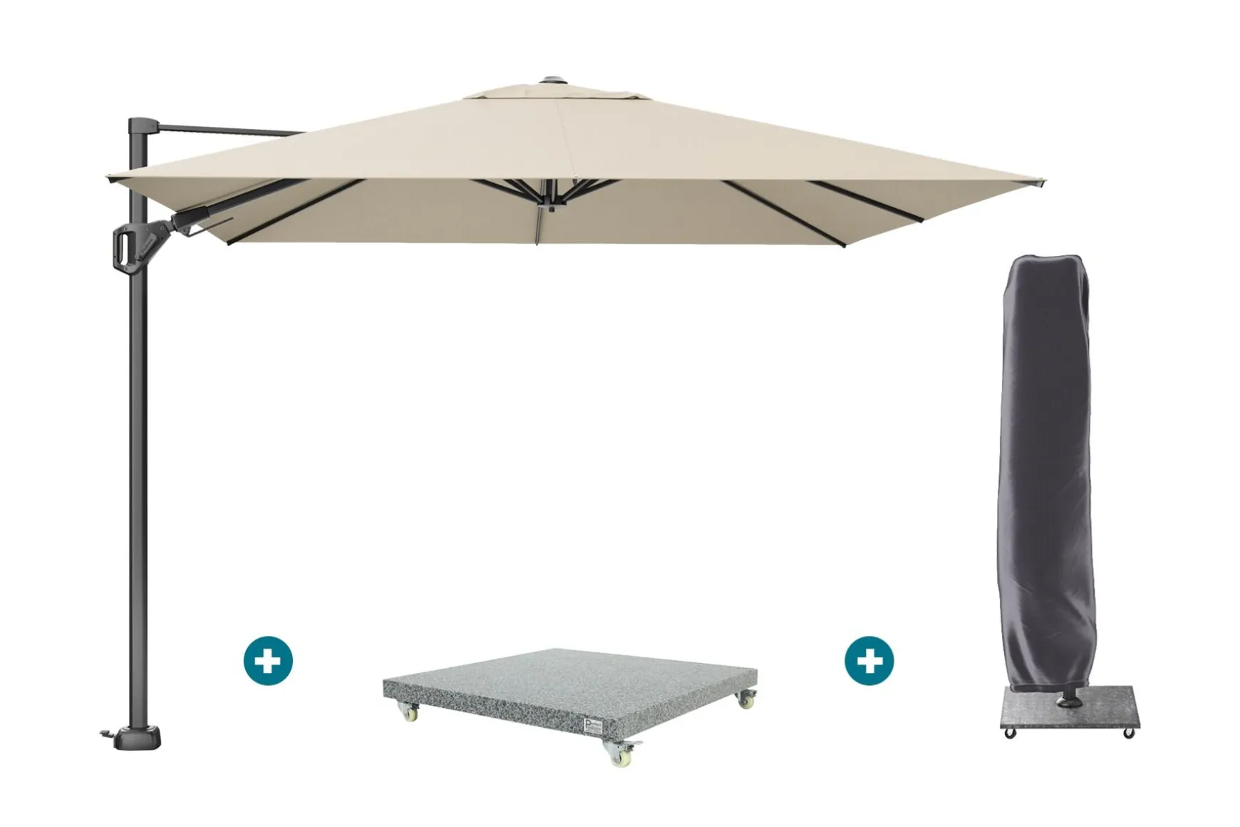 Platinum Challenger Premium T2 3x3 m - Champagne met voet en hoes