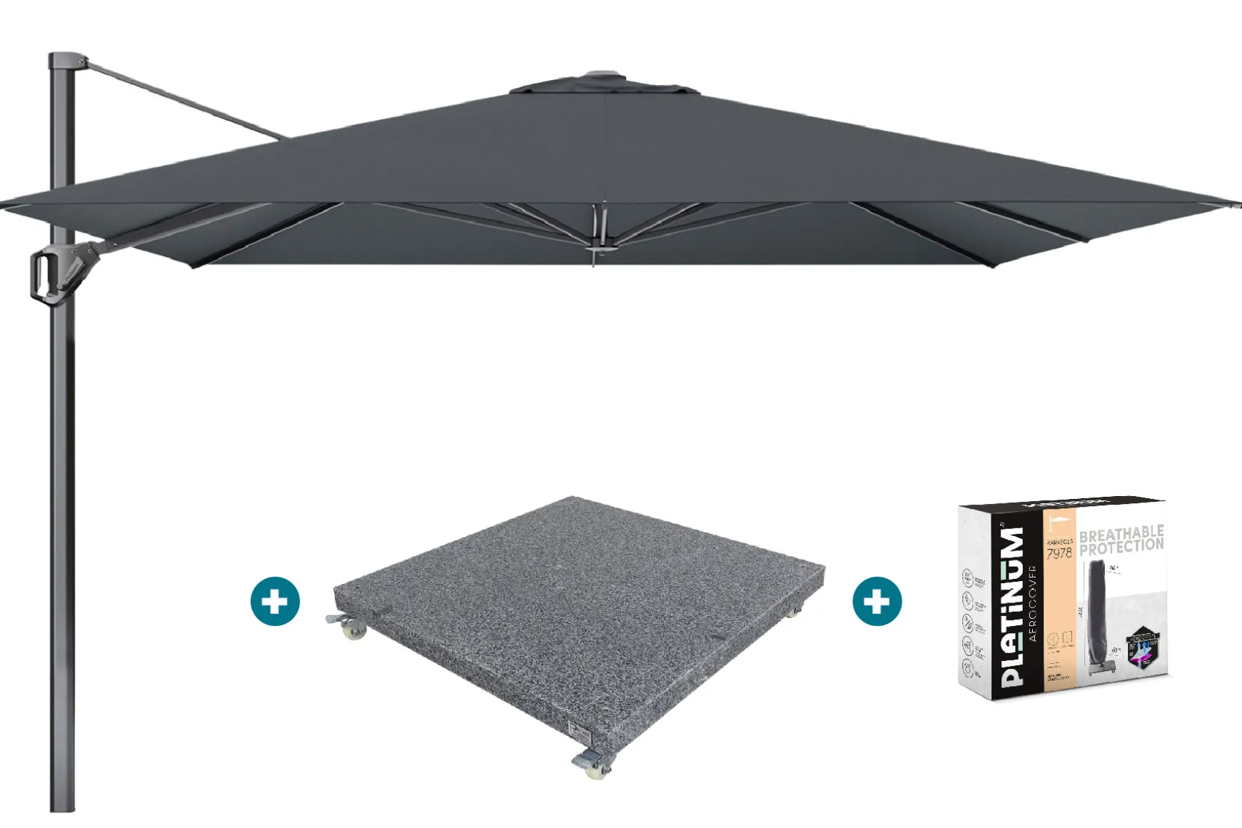 Platinum Challenger Premium T1 3.5x3.5 m - Faded Black met voet en hoes