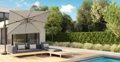 Platinum Challenger Premium T2 3.5 Rond - Champagne Teak met voet en hoes