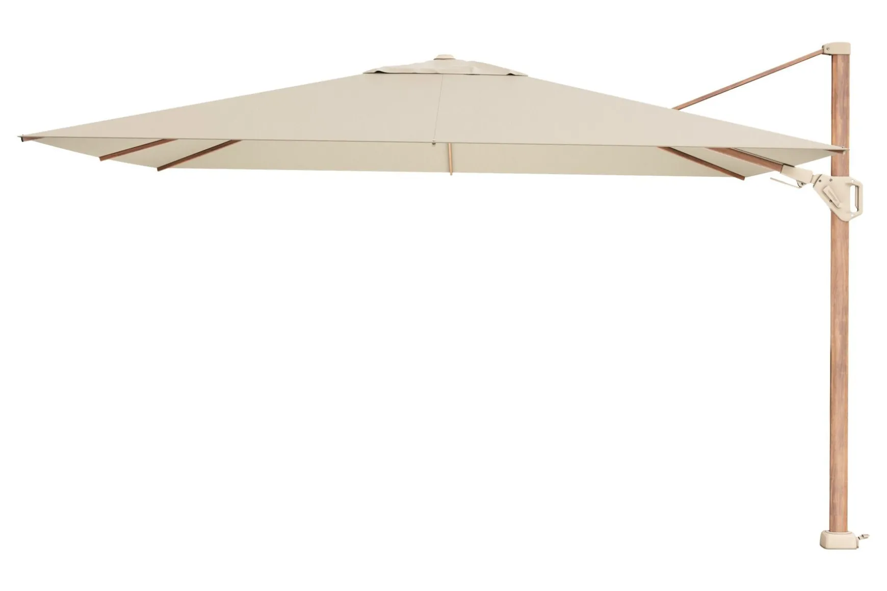 Platinum Challenger rechthoek zweefparasol T2 Premium - 2,6 x 3,5 m. - Champagne Teak
