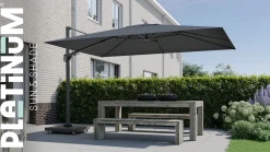 Platinum Challenger rechthoek zweefparasol T2 Premium - 2,6 x 3,5 m. - Havana Taupe