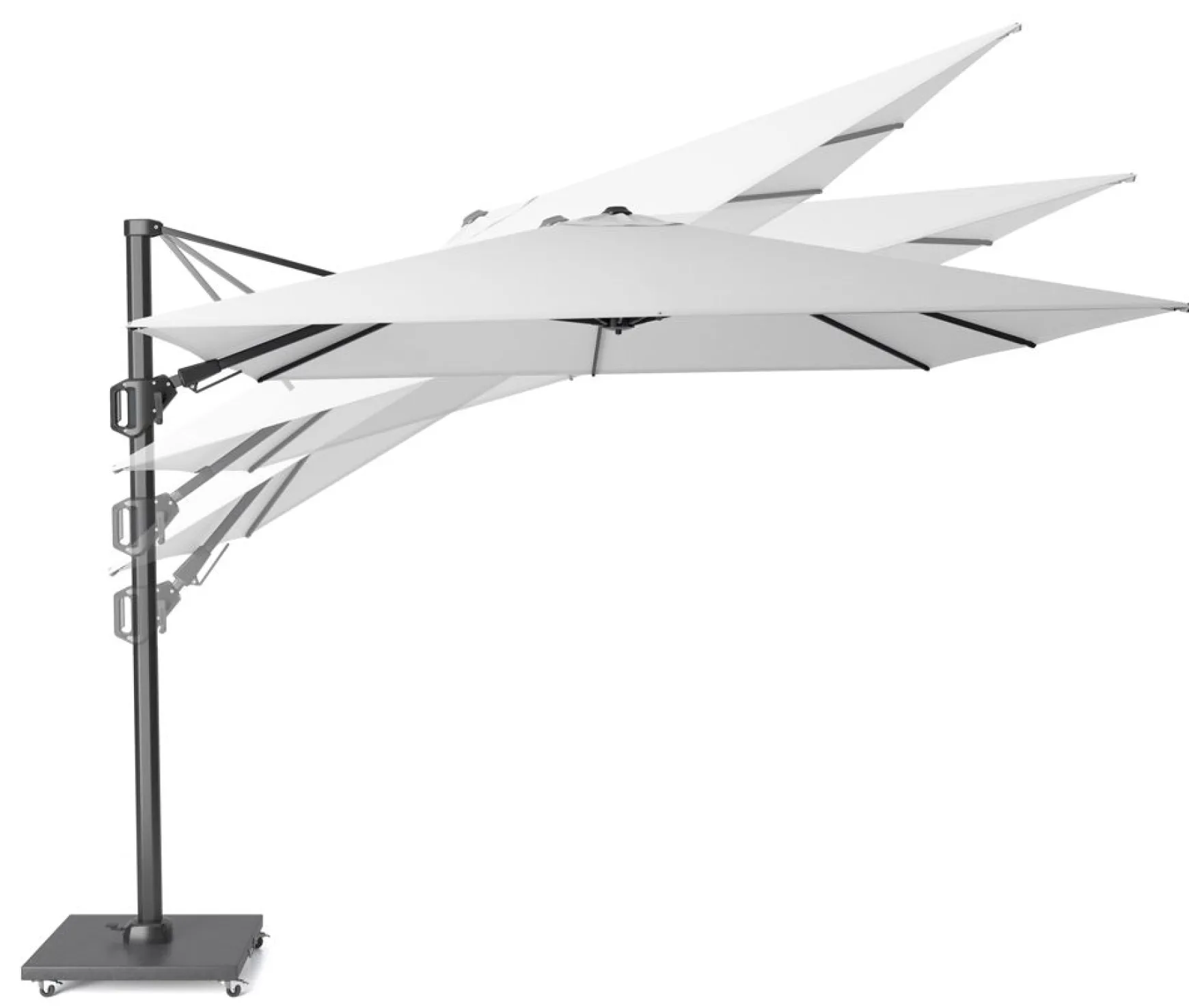 Platinum Challenger rechthoek zweefparasol T2 Premium - 2,6 x 3,5 m. - Sand Champagne