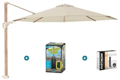 Platinum Challenger T2 premium - 3,5 m. Champagne Teak - met ingraafvoet en hoes
