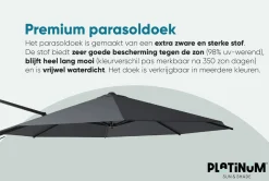 Platinum Challenger T2 premium - 3,5 m. Champagne Teak - met ingraafvoet en hoes