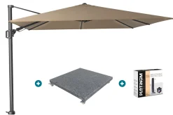 Platinum Challenger T2 3x3 m - Taupe met voet en hoes